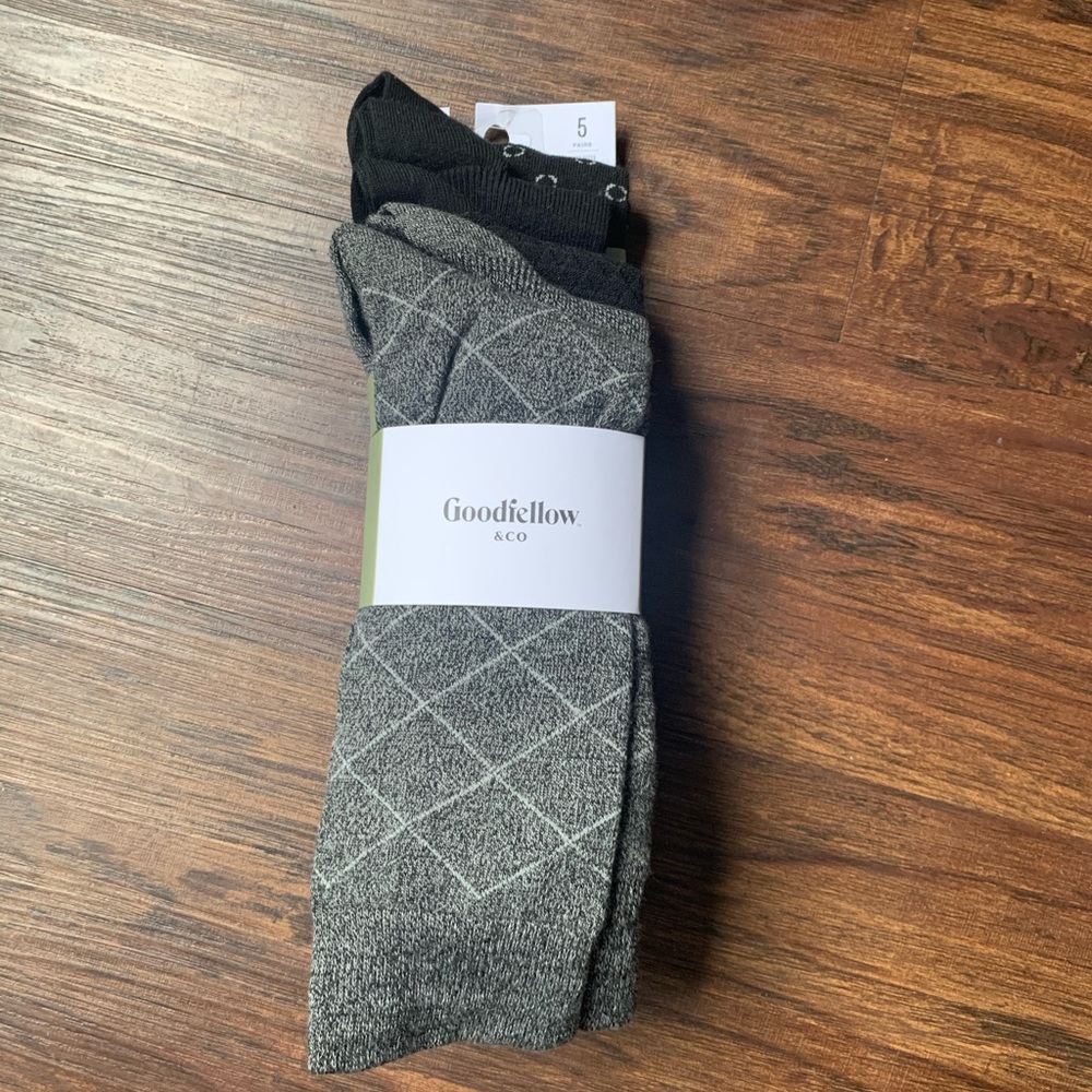 GOODFELLOW&CO NEW Mens Crew Socks 5pc size 7-12